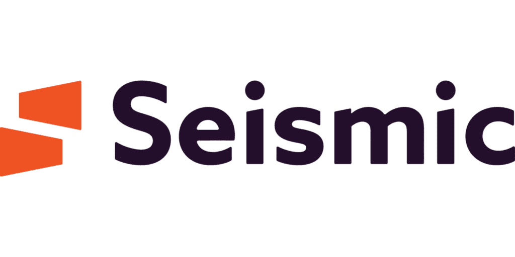 Seismic logo with an orange graphic and purple text on a black background.