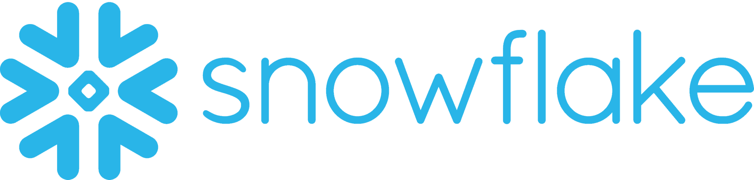 Snowflake logo, a bright blue stylized snowflake icon followed by the word 'snowflake' in blue lowercase text on a black background.