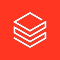 White geometric logo of three stacked, outlined shapes on a red background.
