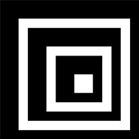 Concentric black and white squares on a black background.