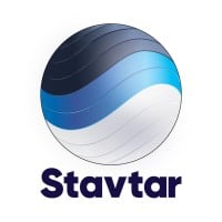 Stavtar logo with a spherical design in shades of blue and white, above the word Stavtar.