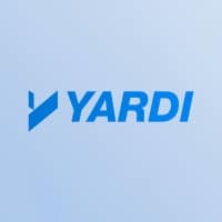 Yardi logo, showing a stylized blue 'Y' symbol next to the word 'YARDI' in blue capital letters on a light blue background.