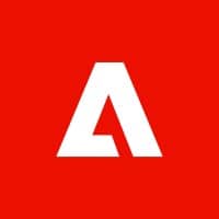 Adobe logo: a white stylized 'A' on a red square background.