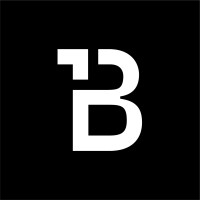 Stylized white letter B logo on a black background, with numbers 1 and 2 integrated into the upper part of the B.