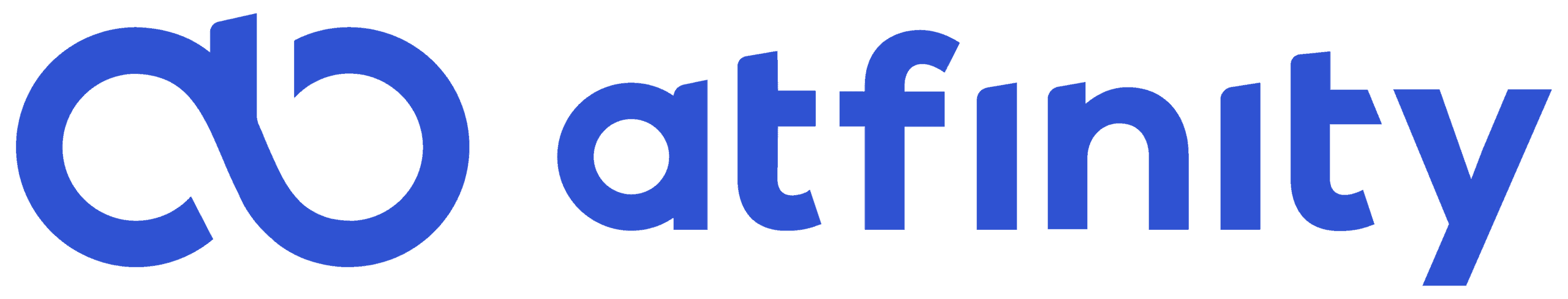 Atfinity logo, with a blue stylized infinity symbol followed by the word 'atfinity' in blue lowercase letters.